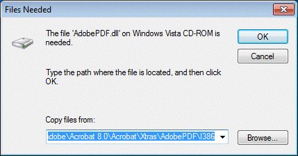 Acrobat Pro 8 Windows 7 64 AdobePDF.dll fehlt